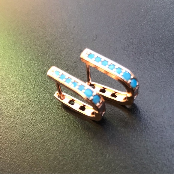 Rose gold Natural Zircon Dangle Earring - Picture 2 of 5